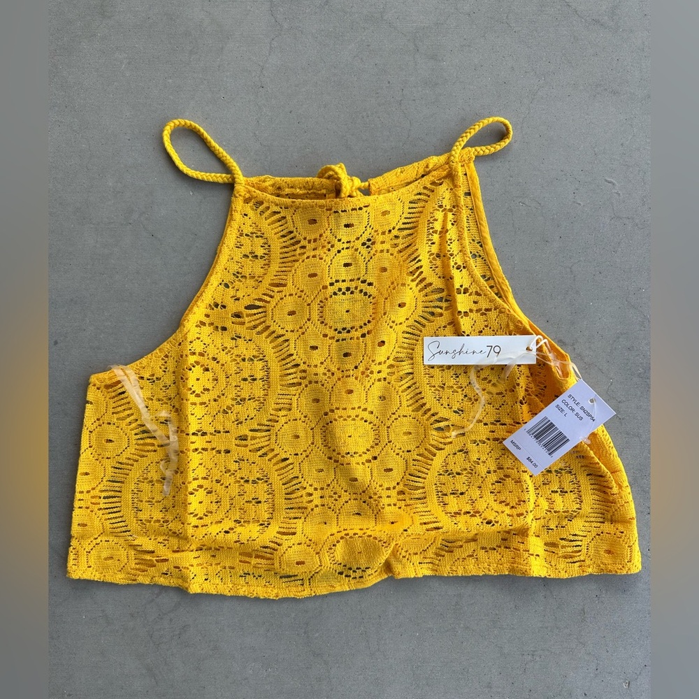Sunshine 79 Crochet Crop Cover-Up Size L Beach & Festival Top - Picture 3 of 6
